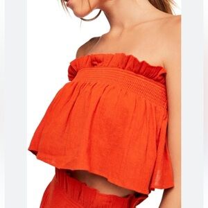 Free People Burnt Orange Tube Crop Top